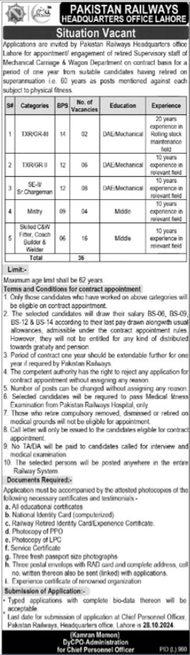 Pakistan Railways Latest Jobs 2024: Apply Online at www.railways.gov.pk